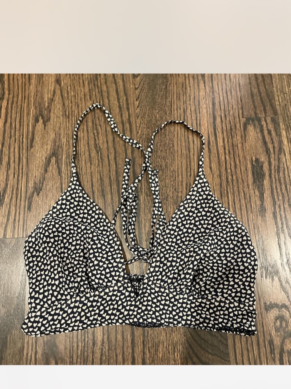 Free People Black and White Heart Print Top